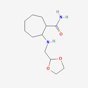 molecular formula C12H22N2O3 B7643971 2-(1,3-Dioxolan-2-ylmethylamino)cycloheptane-1-carboxamide 