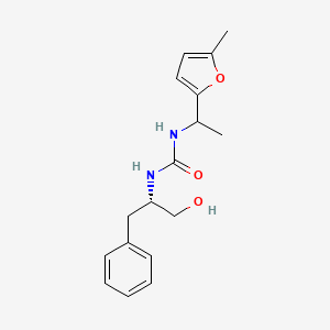 molecular formula C17H22N2O3 B7643972 1-[(2S)-1-hydroxy-3-phenylpropan-2-yl]-3-[1-(5-methylfuran-2-yl)ethyl]urea 