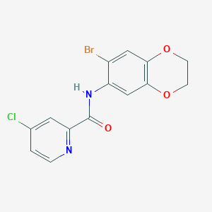 molecular formula C14H10BrClN2O3 B7643980 N-(6-bromo-2,3-dihydro-1,4-benzodioxin-7-yl)-4-chloropyridine-2-carboxamide 