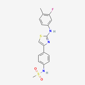 N-[4-[2-(3-fluoro-4-methylanilino)-1,3-thiazol-4-yl]phenyl]methanesulfonamide