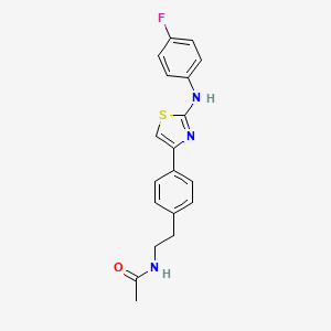 molecular formula C19H18FN3OS B7644040 N-[2-[4-[2-(4-fluoroanilino)-1,3-thiazol-4-yl]phenyl]ethyl]acetamide 