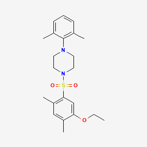 molecular formula C22H30N2O3S B7644055 1-(2,6-Dimethylphenyl)-4-(5-ethoxy-2,4-dimethylphenyl)sulfonylpiperazine 