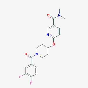 molecular formula C20H21F2N3O3 B7644094 6-{[1-(3,4-difluorobenzoyl)-4-piperidyl]oxy}-N,N-dimethylnicotinamide 