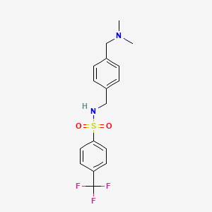 molecular formula C17H19F3N2O2S B7644132 N-[[4-[(dimethylamino)methyl]phenyl]methyl]-4-(trifluoromethyl)benzenesulfonamide 