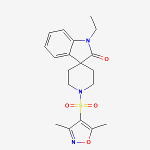 molecular formula C19H23N3O4S B7644139 1'-[(3,5-dimethylisoxazol-4-yl)sulfonyl]-1-ethylspiro[indole-3,4'-piperidin]-2(1H)-one 