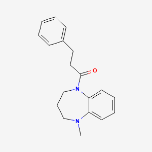 molecular formula C19H22N2O B7644178 1-(5-methyl-2,3,4,5-tetrahydro-1H-1,5-benzodiazepin-1-yl)-3-phenyl-1-propanone 