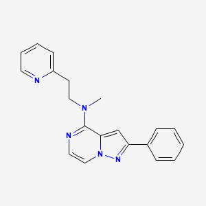 molecular formula C20H19N5 B7644187 N-methyl-2-phenyl-N-(2-pyridin-2-ylethyl)pyrazolo[1,5-a]pyrazin-4-amine 