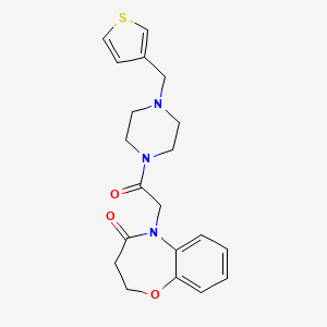 molecular formula C20H23N3O3S B7644205 5-[2-Oxo-2-[4-(thiophen-3-ylmethyl)piperazin-1-yl]ethyl]-2,3-dihydro-1,5-benzoxazepin-4-one 