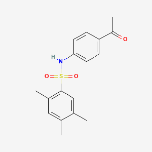 molecular formula C17H19NO3S B7644207 N-(4-acetylphenyl)-2,4,5-trimethylbenzenesulfonamide 