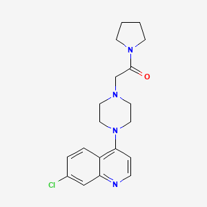 molecular formula C19H23ClN4O B7644220 1-(2-(4-(7-Chloro-4-quinolyl)piperazin-1-yl)acetyl)pyrrolidine (2g) 