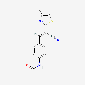 molecular formula C15H13N3OS B7644242 N-[4-[(E)-2-cyano-2-(4-methyl-1,3-thiazol-2-yl)ethenyl]phenyl]acetamide 