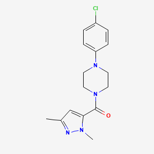 [4-(4-Chlorophenyl)piperazin-1-yl]-(2,5-dimethylpyrazol-3-yl)methanone