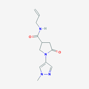 molecular formula C12H16N4O2 B7644266 1-(1-methylpyrazol-4-yl)-5-oxo-N-prop-2-enylpyrrolidine-3-carboxamide 