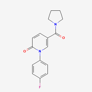 molecular formula C16H15FN2O2 B7644332 1-(4-Fluorophenyl)-5-(pyrrolidine-1-carbonyl)pyridin-2-one 