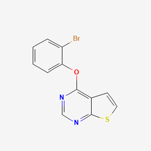 molecular formula C12H7BrN2OS B7644341 4-(2-Bromophenoxy)thieno[2,3-d]pyrimidine 