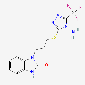 3-[3-[[4-amino-5-(trifluoromethyl)-1,2,4-triazol-3-yl]sulfanyl]propyl]-1H-benzimidazol-2-one