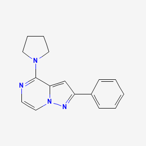 molecular formula C16H16N4 B7644380 2-Phenyl-4-pyrrolidin-1-ylpyrazolo[1,5-a]pyrazine 