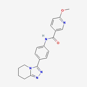 molecular formula C19H19N5O2 B7644394 6-methoxy-N-[4-(5,6,7,8-tetrahydro[1,2,4]triazolo[4,3-a]pyridin-3-yl)phenyl]nicotinamide 