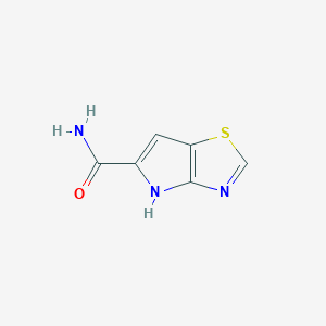 molecular formula C6H5N3OS B7644409 4H-Pyrrolo[2,3-d]thiazole-5-carboxamide 