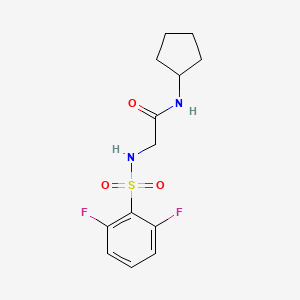 molecular formula C13H16F2N2O3S B7644412 N-cyclopentyl-2-[(2,6-difluorophenyl)sulfonylamino]acetamide 