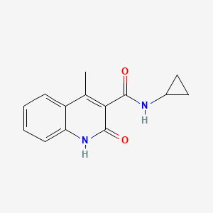 molecular formula C14H14N2O2 B7644430 N-cyclopropyl-4-methyl-2-oxo-1H-quinoline-3-carboxamide 