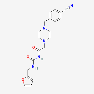 2-[4-[(4-cyanophenyl)methyl]piperazin-1-yl]-N-(furan-2-ylmethylcarbamoyl)acetamide