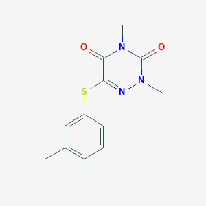 molecular formula C13H15N3O2S B7644448 6-(3,4-Dimethylphenyl)sulfanyl-2,4-dimethyl-1,2,4-triazine-3,5-dione 