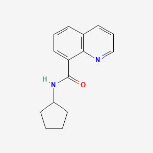 molecular formula C15H16N2O B7644463 N-cyclopentylquinoline-8-carboxamide 