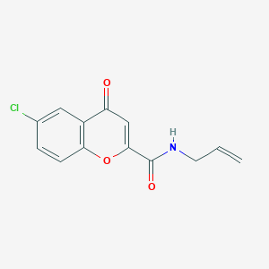 molecular formula C13H10ClNO3 B7644465 6-chloro-4-oxo-N-prop-2-enylchromene-2-carboxamide 