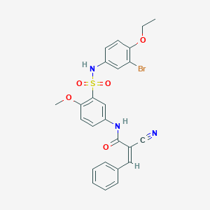 (Z)-N-[3-[(3-bromo-4-ethoxyphenyl)sulfamoyl]-4-methoxyphenyl]-2-cyano-3-phenylprop-2-enamide