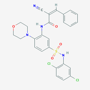 molecular formula C26H22Cl2N4O4S B7644483 (Z)-2-cyano-N-[5-[(2,5-dichlorophenyl)sulfamoyl]-2-morpholin-4-ylphenyl]-3-phenylprop-2-enamide 