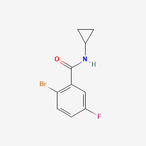 molecular formula C10H9BrFNO B7644554 2-bromo-N-cyclopropyl-5-fluorobenzamide 