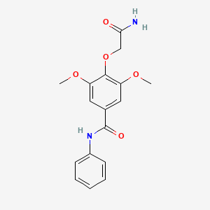 molecular formula C17H18N2O5 B7644562 4-(2-amino-2-oxoethoxy)-3,5-dimethoxy-N-phenylbenzamide 