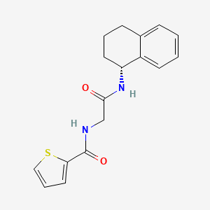 molecular formula C17H18N2O2S B7644648 N-[2-oxo-2-[[(1R)-1,2,3,4-tetrahydronaphthalen-1-yl]amino]ethyl]thiophene-2-carboxamide 