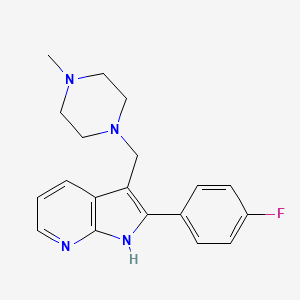 molecular formula C19H21FN4 B7644673 2-(4-fluorophenyl)-3-[(4-methylpiperazin-1-yl)methyl]-1H-pyrrolo[2,3-b]pyridine 