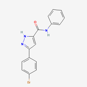 molecular formula C16H12BrN3O B7644690 5-(4-bromophenyl)-N-phenyl-1H-pyrazole-3-carboxamide 