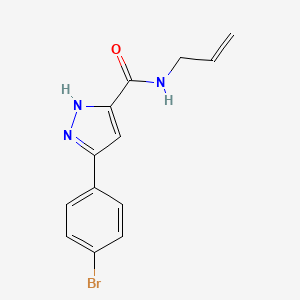 molecular formula C13H12BrN3O B7644693 3-(4-bromophenyl)-N-prop-2-enyl-1H-pyrazole-5-carboxamide 