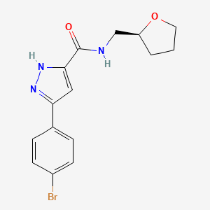 molecular formula C15H16BrN3O2 B7644709 3-(4-bromophenyl)-N-[[(2S)-oxolan-2-yl]methyl]-1H-pyrazole-5-carboxamide 