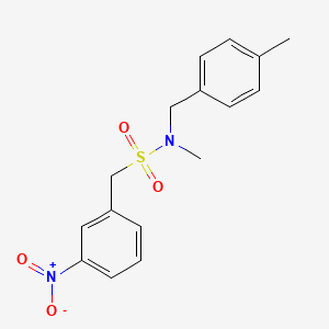 molecular formula C16H18N2O4S B7644712 N-methyl-N-[(4-methylphenyl)methyl]-1-(3-nitrophenyl)methanesulfonamide 