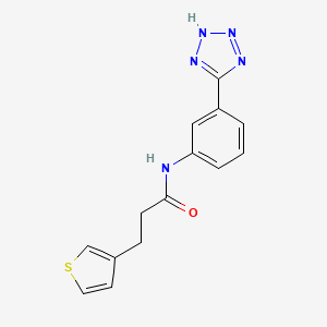 molecular formula C14H13N5OS B7644716 N-[3-(2H-tetrazol-5-yl)phenyl]-3-thiophen-3-ylpropanamide 