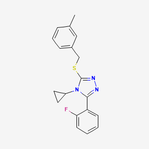 molecular formula C19H18FN3S B7644753 4-Cyclopropyl-3-(2-fluorophenyl)-5-[(3-methylphenyl)methylsulfanyl]-1,2,4-triazole 