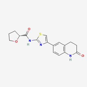 (2R)-N-[4-(2-oxo-3,4-dihydro-1H-quinolin-6-yl)-1,3-thiazol-2-yl]oxolane-2-carboxamide