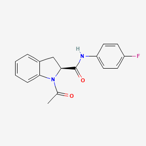 molecular formula C17H15FN2O2 B7644760 (2S)-1-acetyl-N-(4-fluorophenyl)-2,3-dihydroindole-2-carboxamide 