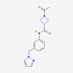 1-acetyl-N-[3-(pyrazol-1-ylmethyl)phenyl]azetidine-3-carboxamide