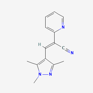 (Z)-2-pyridin-2-yl-3-(1,3,5-trimethylpyrazol-4-yl)prop-2-enenitrile