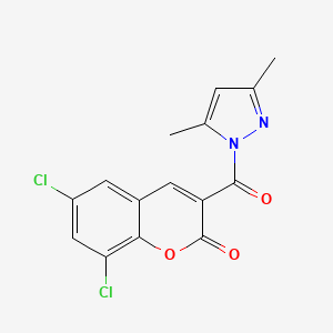 6,8-Dichloro-3-(3,5-dimethylpyrazole-1-carbonyl)chromen-2-one