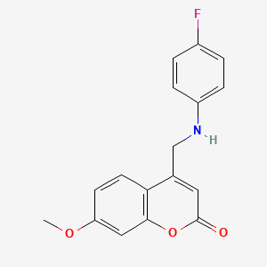 4-[(4-Fluoroanilino)methyl]-7-methoxychromen-2-one