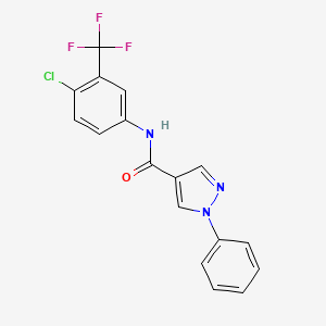 N-[4-chloro-3-(trifluoromethyl)phenyl]-1-phenylpyrazole-4-carboxamide