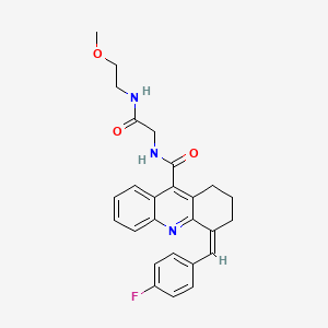 (4Z)-4-[(4-fluorophenyl)methylidene]-N-[2-(2-methoxyethylamino)-2-oxoethyl]-2,3-dihydro-1H-acridine-9-carboxamide