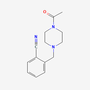 molecular formula C14H17N3O B7644883 2-[(4-Acetylpiperazin-1-yl)methyl]benzonitrile 